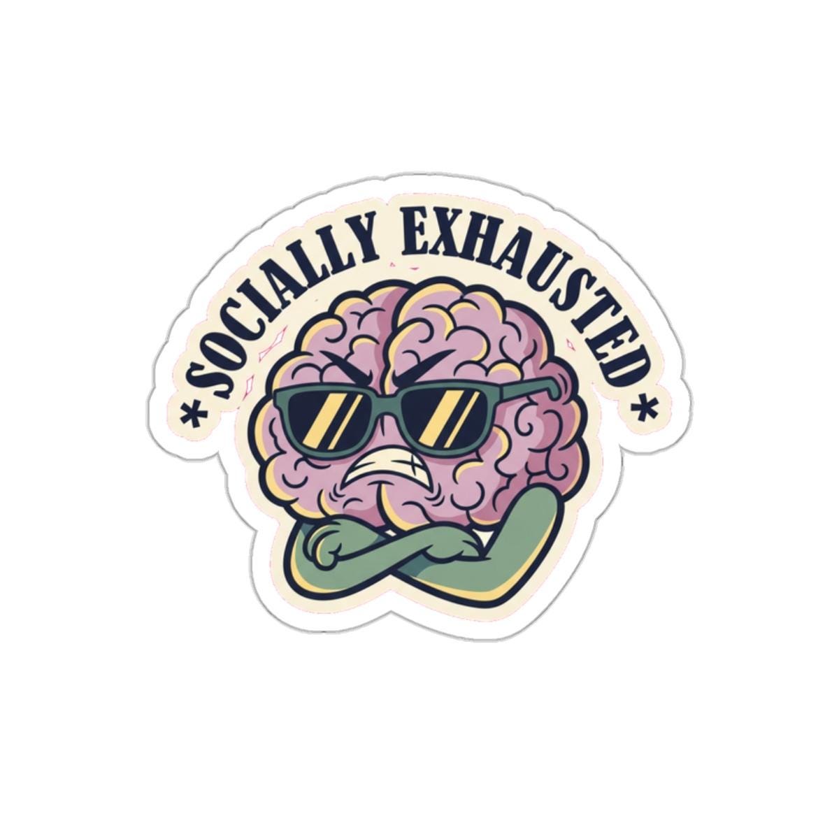 Grumpy Brain Die-Cut Sticker | Mental Health Dark Humor Introvert Decal
