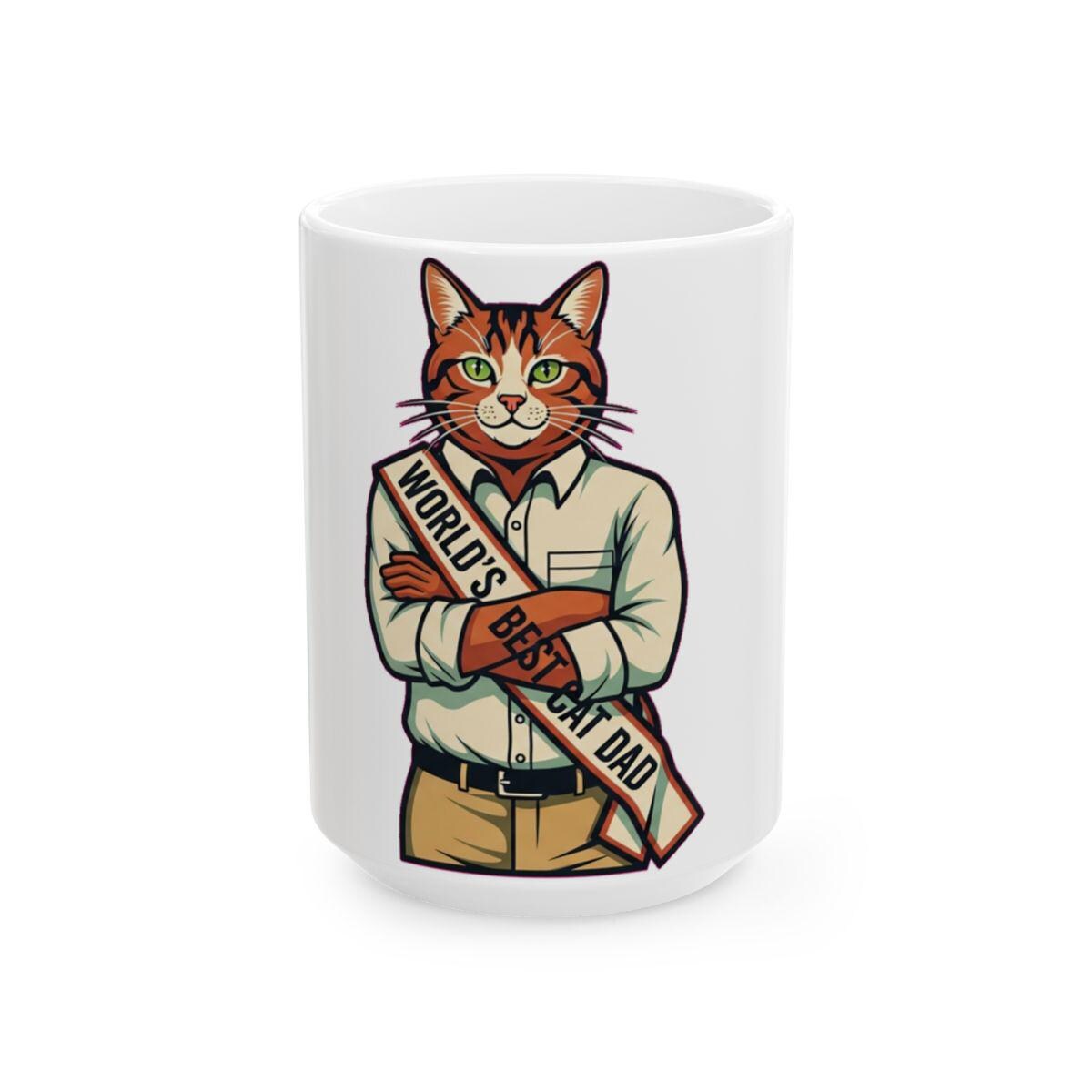 Cat Dad Mug - Funny Ceramic Coffee Cup for Cat Lovers & Proud Cat Dads
